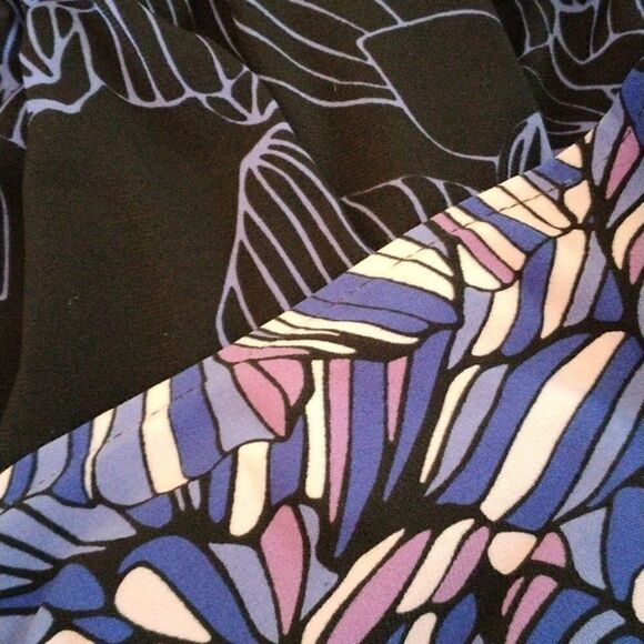 London Times Soft Knit Dark Floral Asymmetrical Dress - Picture 8 of 8